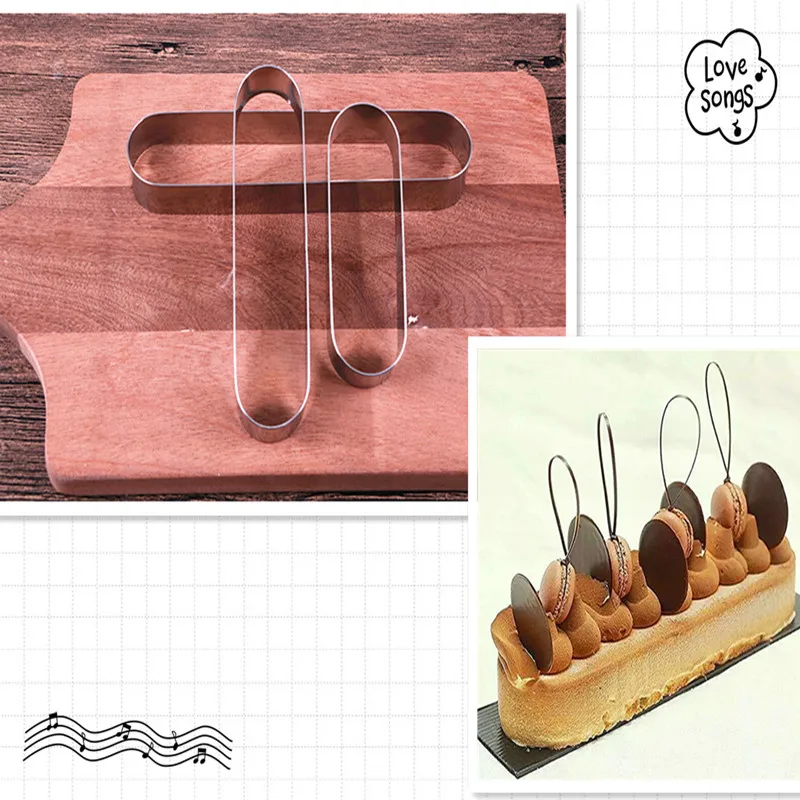 80*40*25 мм Бытовая нержавеющая сталь Форма для торта слоеный Овальный длинный квадратный мусс круг маленький мини кондитерский инструмент для резки печенья