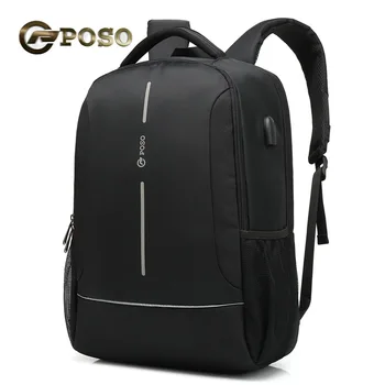 

POSO New fashion 15 inch External USB interface Laptop bag Business package computer Bag Backpack free shipping