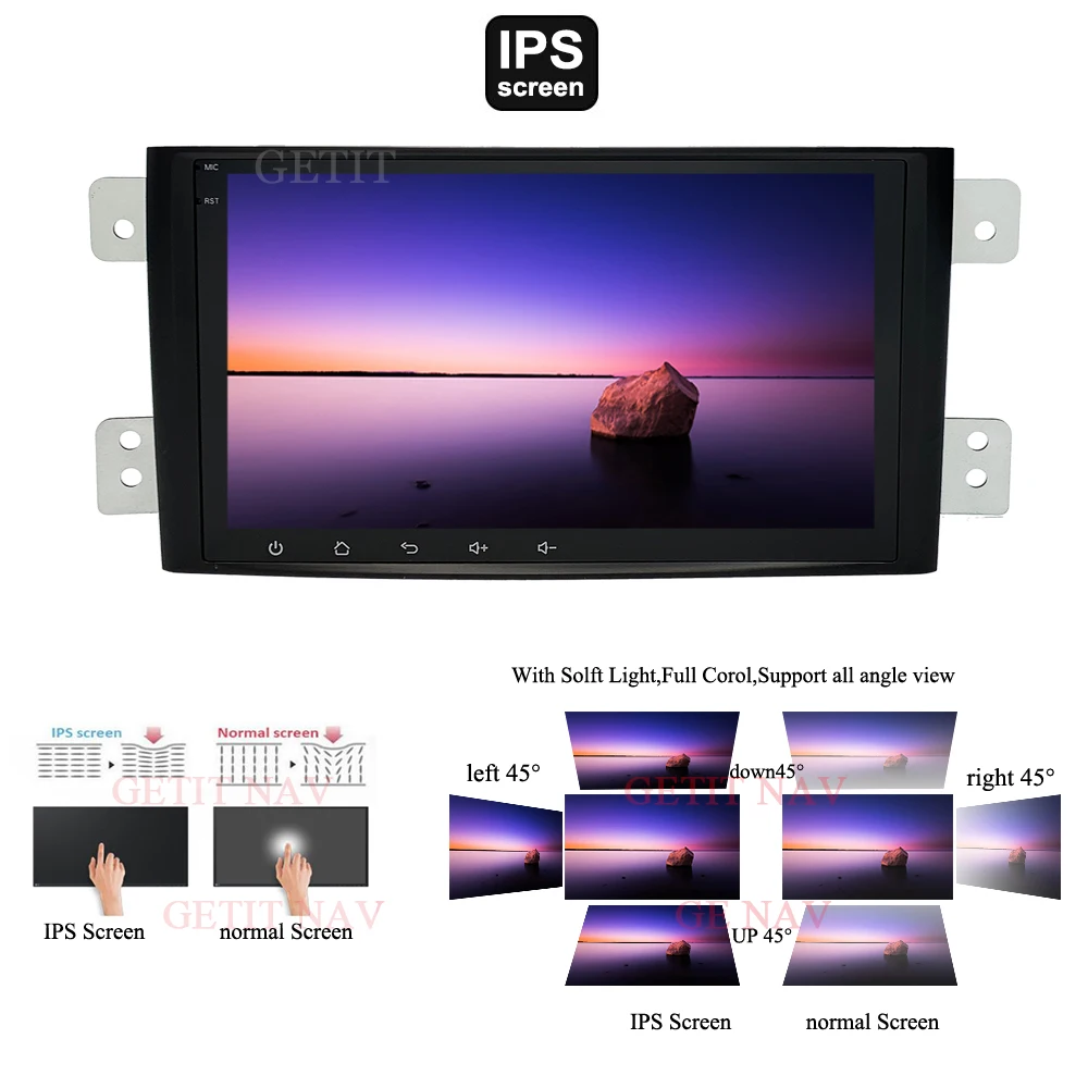 Cheap 2 Din Android 9.0 Car DVD Player for suzuki grand vitara 2007 - 2013 multimedia stereo with BT WIFI GPS Radio 7