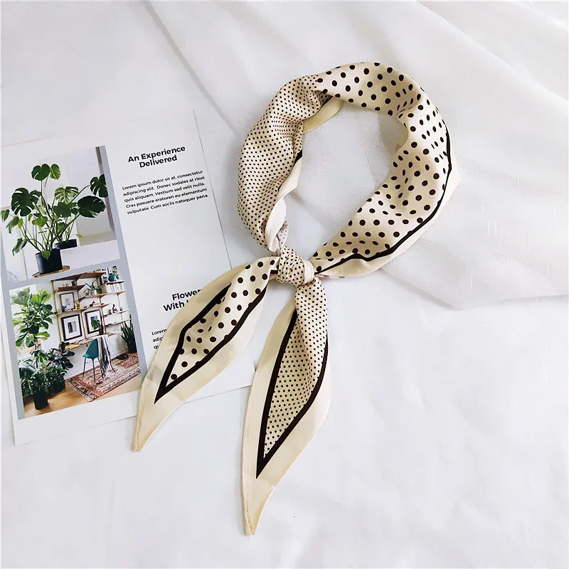 4Colors Triangle Dot Striped Scarf for Women Hair Handkerchief Imitation Silk Plaid Bandana Female Bag Scarves 2018 35*118CM 4Colors Triangle Dot Striped Scarf for Women Hair Handkerchief Imitation Silk Plaid Bandana Female Bag Scarves 2018 35*118CM