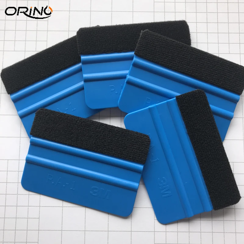 2PCS Blue Felt Squeegee Vinyl Film Wrap Tool Fabric Scraper Tinting Tools Window Glass Wash Tools Auto Car Cleaning