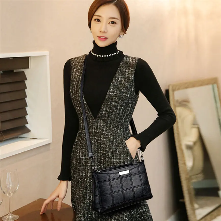 

Maison Fabre Fashion Women Handbag Leather Plaid Messenger bag Shoulder Small square package A#23
