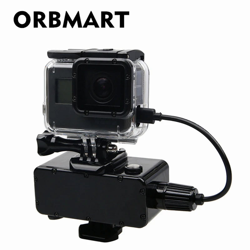 ORBMART 5200mAh Waterproof Extended Battery Side Power Bank For Gopro Hero 5 6 7 Session Xiaomi Yi