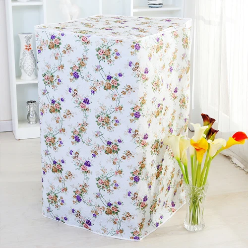 PEVA Floral Washing Machine Cloth Dust Cover Waterproof Sunscreen