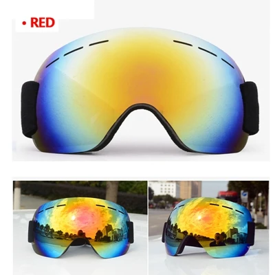 Профессиональные лыжные очки, многослойные линзы, для взрослых, противотуманные, UV400, лыжные очки, для катания на лыжах, сноуборде, мужские, женские, снежные очки, 5 цветов - Цвет: red
