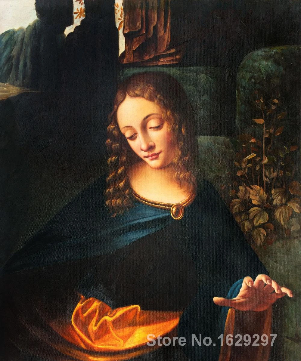 عذراء الصخور اللوفر التفاصيل ليوناردو دافنشي لوحات للبيع ديكور المنزل اليد رسمت عالية الجودة Painting Painting Decksvirgin Indian Hair Company Aliexpress
