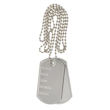 Унисекс металл ID Собака бирки на цепи армейский Стиль Военный нарядное платье серебро