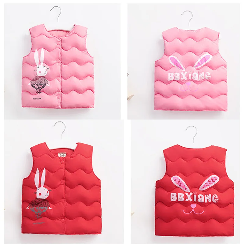 winter cotton vests for boys kids waistcoat thick rabbit vests for girls children clothes  (4)