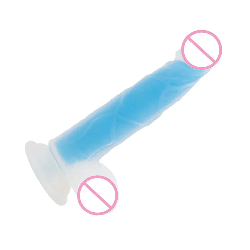 Large Dildos Two-color Double-layer Luminescent Silicone Realistic Massager Dildo Suction Cup Masturbator Massager  (14)
