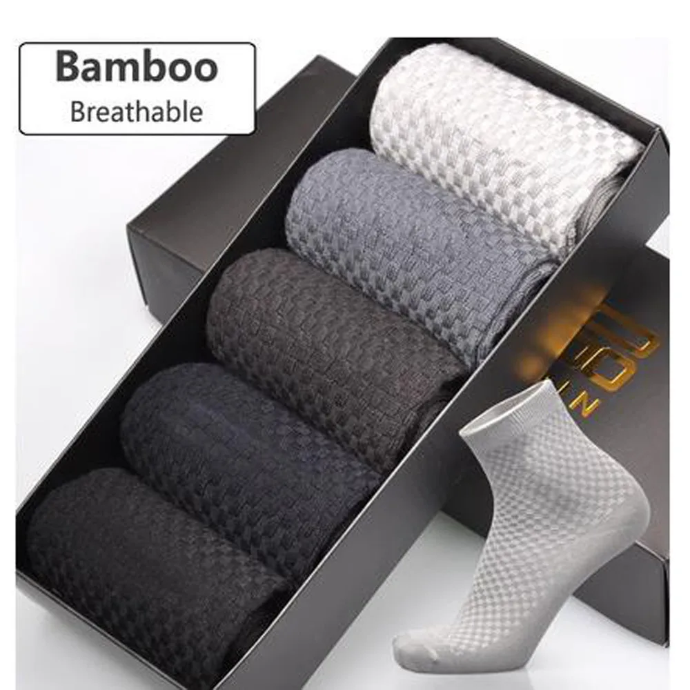 

2019Comfortable Men Bamboo Fiber Socks Casual Business Anti-Bacterial Socks