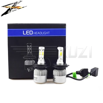 

S2 Car Auto H4 H7 8000LM 12 V COB LED Headlights 6500 k Car Diodes Near Far From White Light