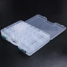 Fishing Lure Big Capacity Tackle Boxes Durable Sided Portable Movable Baffle Inside Two-sided Visible ABS Storage Case 29x19x6cm