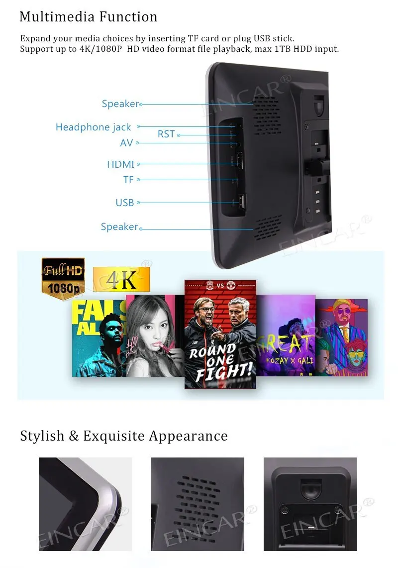 Sale 10.1 Inch TFT LCD Wide Digital Screen Car Headrest Player Quad-Core Android 6.0 Multimedia Entertainment System headrest Monitor 4
