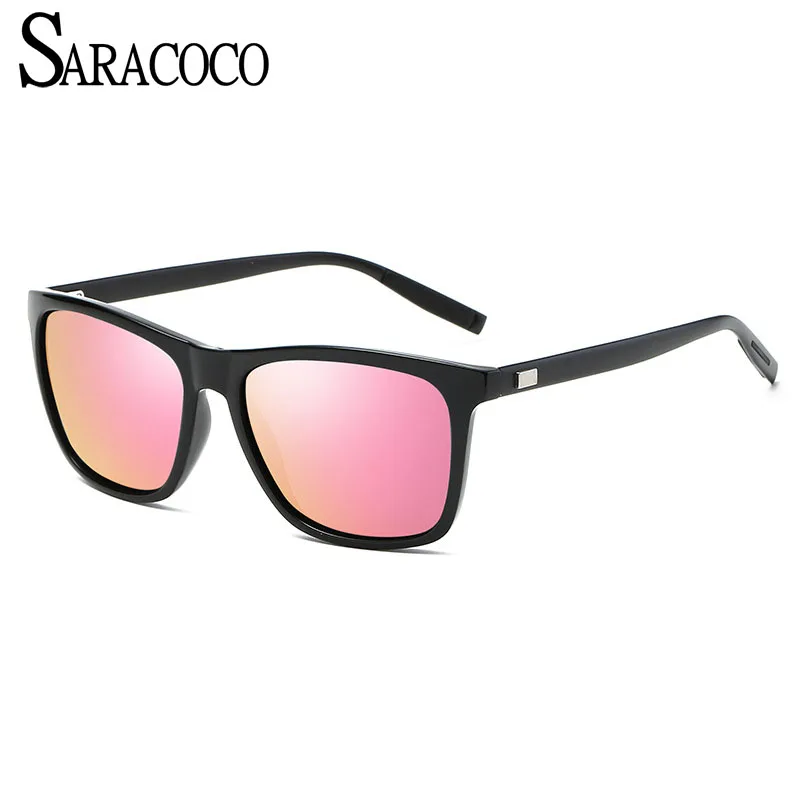 Saracoco Винтаж алюминия и магния поляризационные Солнцезащитные очки для женщин Для мужчин Марка desigenr оттенки поляризованные Защита от солнца Очки для Для женщин co22 - Цвет линз: Розовый