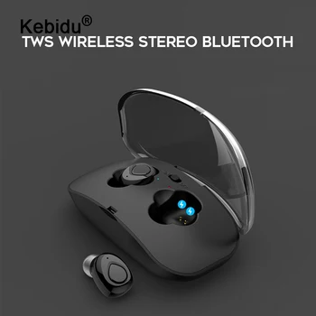 

kebidu Portable Mini V5.0 Wireless Earphones Bluetooth Earphones 3D Stereo Sound Earbuds with Dual Microphone and Charging box