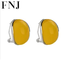 Натуральный желтый камень серьги 925 серебряные серьги гвоздики для женщин вечерние свадебные Brincos Стерлинговое Серебро-ювелирные изделия Букле д 'ореиль
