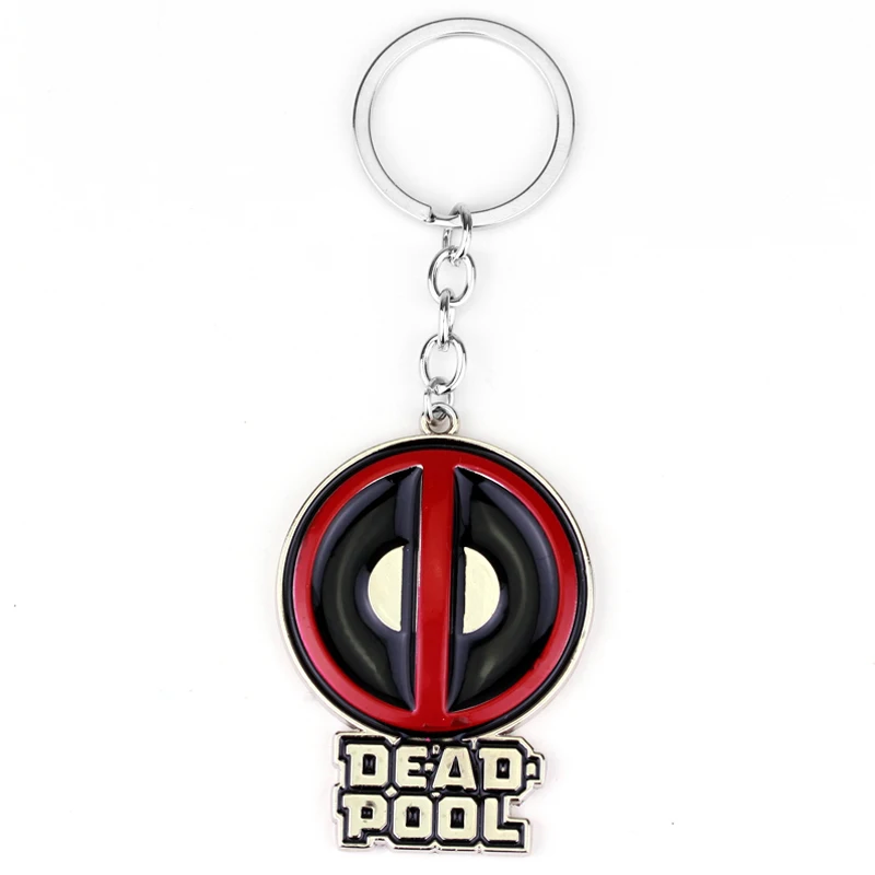 

Hot Marvel Hero X-Men Deadpool Pendant Key Chain Ring Holder Trinket Red color Metal Keychain Cosplay Chaveiro Llavero Keyring