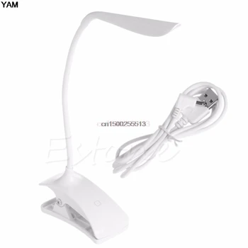 

1pc Dimmable USB Rechargeable Touch Sensor LED Clip-On Table Reading Light Desk Lamp