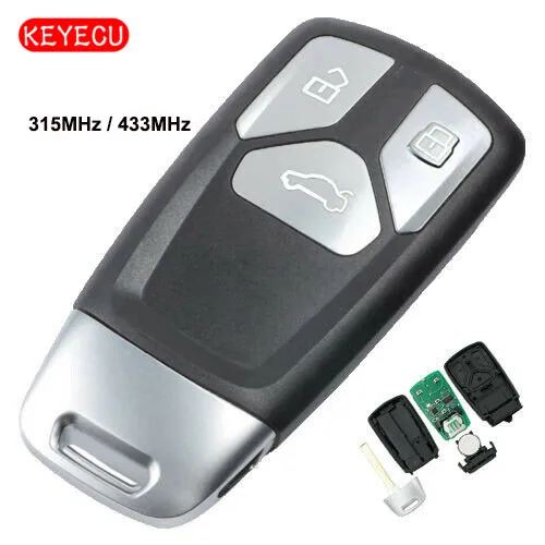 

Keyecu Smart Remote Key Fob 3 Button 315MHz /433MHz for Audi TT A4 A5 S4 S5 Q7 SQ7 2017- UP - 8S0959754