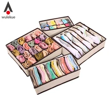 4 ШТ. Горячая Продажа Нетканых Бежевый Хранения Box Контейнер Ящика Делитель С Крышкой Шкаф Коробки Для Связей Носки Бюстгальтер Нижнее Белье Организатор(China (Mainland))