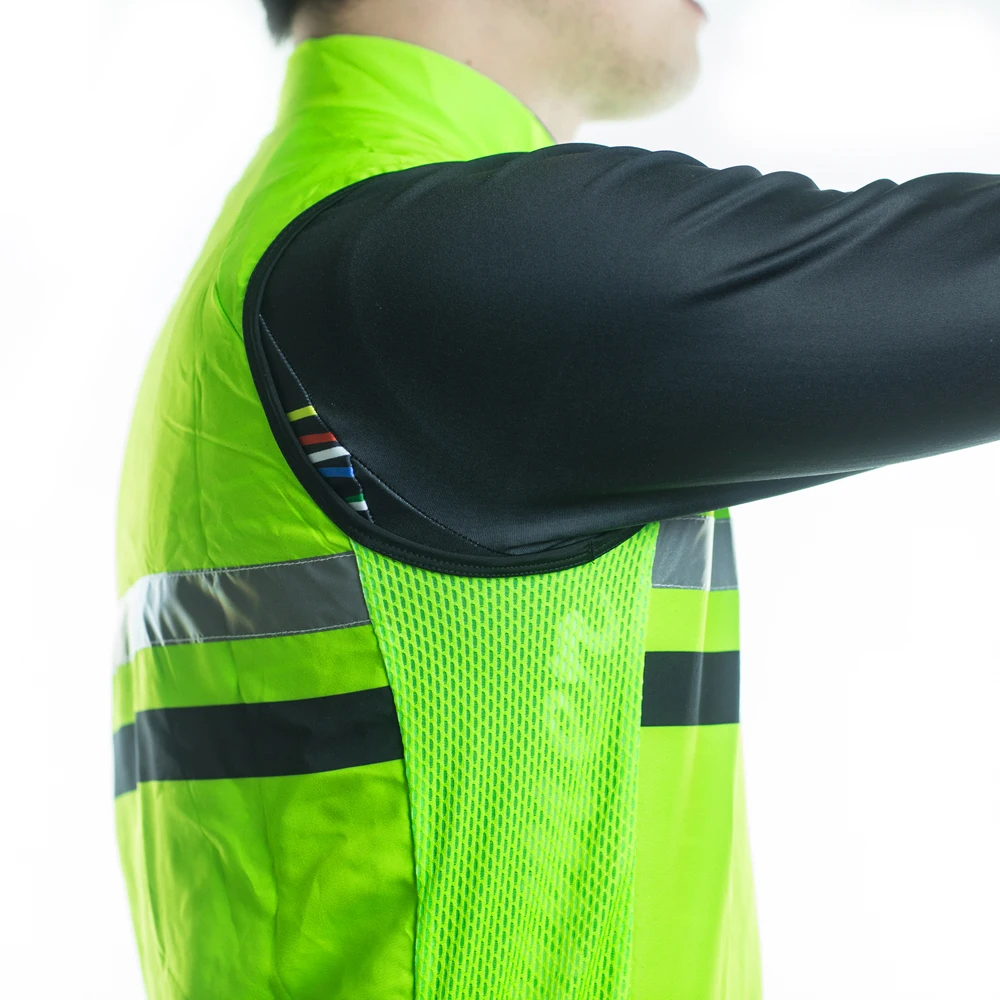 Racmmer 2018 Windstopper sin mangas Ciclismo Jersey ropa bicicleta a prueba de viento reflectante Maillot Chaleco Ciclismo # WX-06