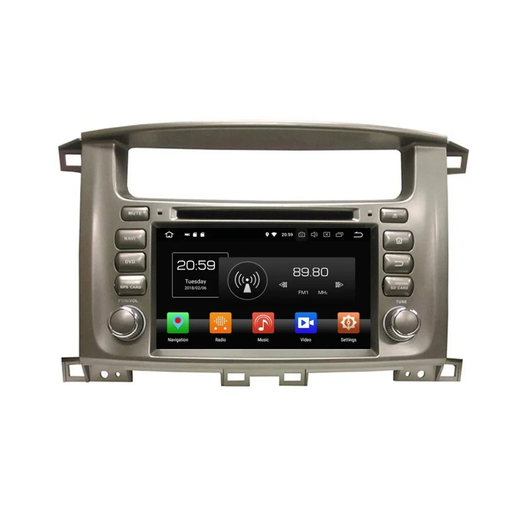 Best 2 din 7" Android 8.0 Car Radio DVD GPS Stereo Multimedia for Toyota Lander Cruiser 100 4GB RAM Bluetooth WIFI USB DVR 32GB ROM 1
