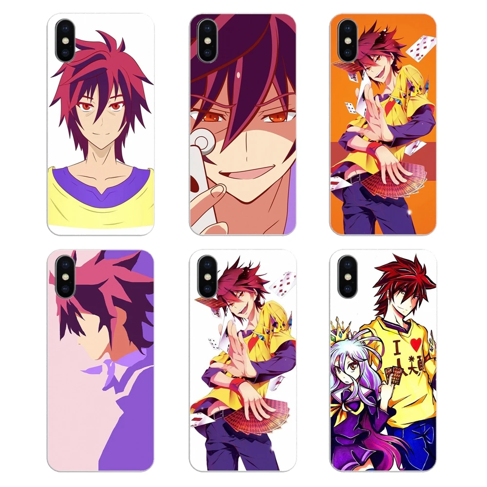 For iPhone XS Max XR X 4 4S 5 5S 5C SE 6 6S 7 8 Plus Samsung Galaxy J1 J3 J5 J7 A3 A5 Silicone Case cartoon No Game Life Sora |