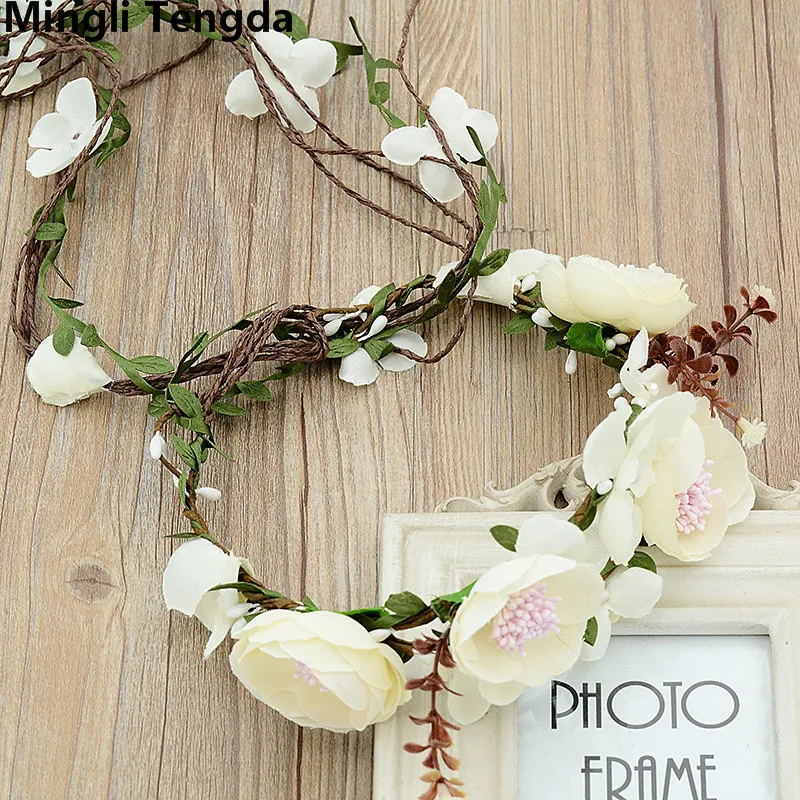 

Mingli Tengda 2018 New High Quality Elegant Wedding Flowers and Fascinators Bride Flowers Headwear Forest Style tocado sombrero