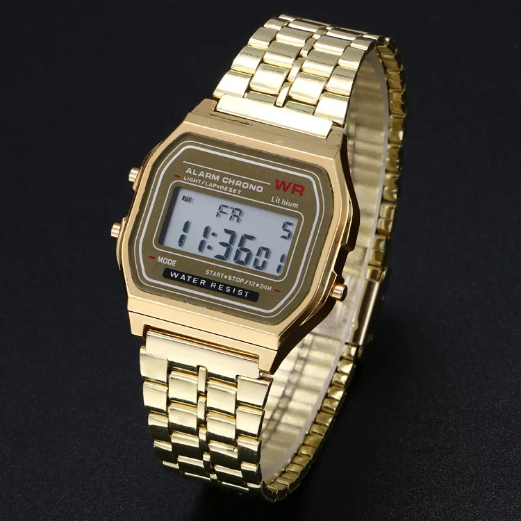 Модные деловые брендовые металлические часы для женщин и мужчин электронные часы индивидуальные тонкие полосы цифровые наручные часы дропшиппинг