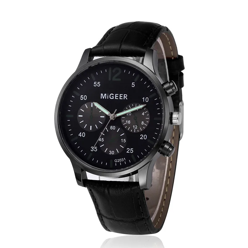 Fashion Simple Men Watch casual Retro Design Leather Band Analog Alloy Quartz WristWatch Male Hour Clock Zegarki Meskie 3M29#N (4)
