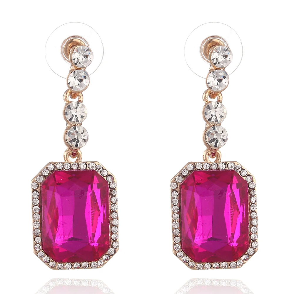 

FashionRhinestone Pearl Drop Earrings For Women Long Cubic Zirconia Pendant Six Colors Handmade Bohemia Earrings Brincos