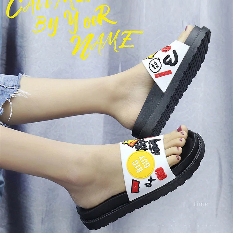 

Women's Slippers Sandals Platform Slippers Women Cute Cartoon Cat Slip On Slippers Beach Slippers Shoes Women's Slides