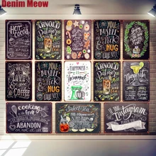 Горячая какао время сладкого чая винтажные металлические жестяные знаки для приготовления пищи настенная живопись бар паб кафе кухонный Декор Любовь Ретро доска N297