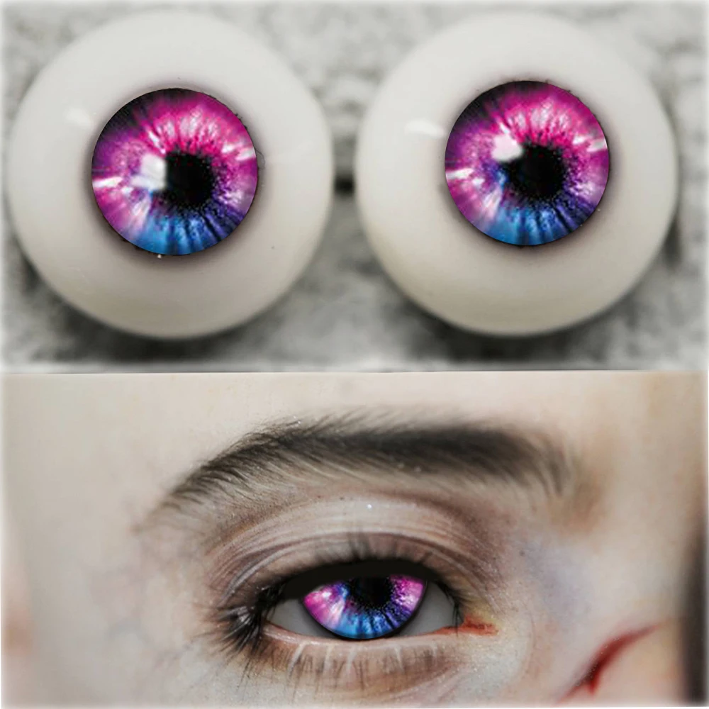 

1 pair rosy blue Galaxy starry bjd eyes bjd doll accessories for 1/4 1/3 1/6 1/8 BJD/SD SD MSD 12mm 14 Round Acrylic BJD gifts