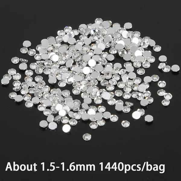 Wholesale 1.3 8.0mm Clear Crystal White Rhinestones Silver Flatback ...