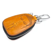 Чехол-держатель для ключей из натуральной кожи с Буддой для автомобиля, Ретро Чехол-ключница для ключей, маленькая коробка для ключей