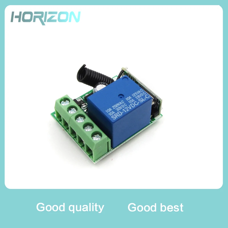 

New DC12V 10A 1 Channel Receiver Wireless Relay RF Remote Control Switch DIY Module 433MHZ