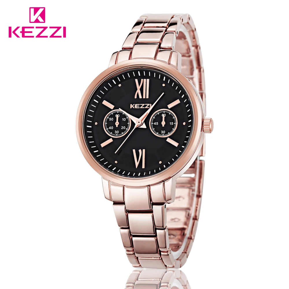 KEZZI 2016 TOP NEW Fashion Brand Women Luxury Watch High Quality Stainless Steel Ladies Wristwatch Montre