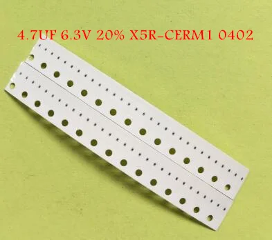 

20pcs/lot 4.7UF 6.3V 20% X5R-CERM1 0402 for iphone