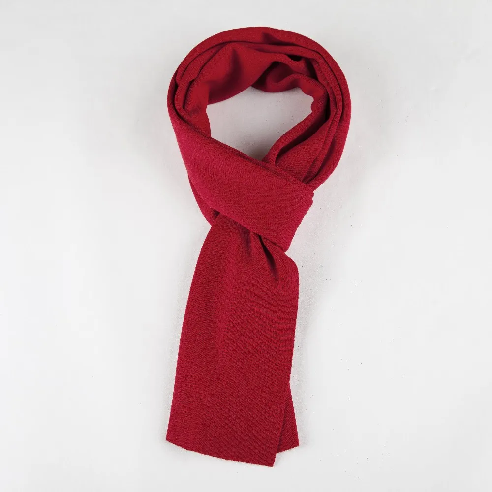 High quality men's plain red color long scarf  winter knitting thick scarf for Man mens designer scarf