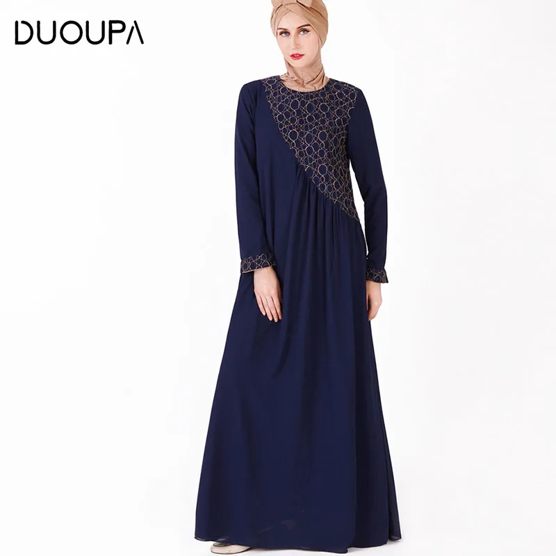 

Muslim Robes Women's Long Dress Gauze Lace National Costume Dubai Abaya Long Sleeve Cardigan Maxi Dress Woman Party Night