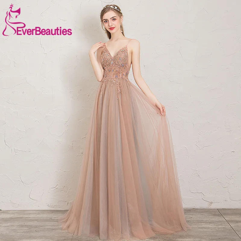 Luxury Evening Dress Long V-Neck Tulle Robe De Soiree Formal Dress Women Abiye Gece Elbisesi Abendkleider 2019 Luxury Evening Dress Long V-Neck Tulle Robe De Soiree Formal Dress Women Abiye Gece Elbisesi Abendkleider 2019
