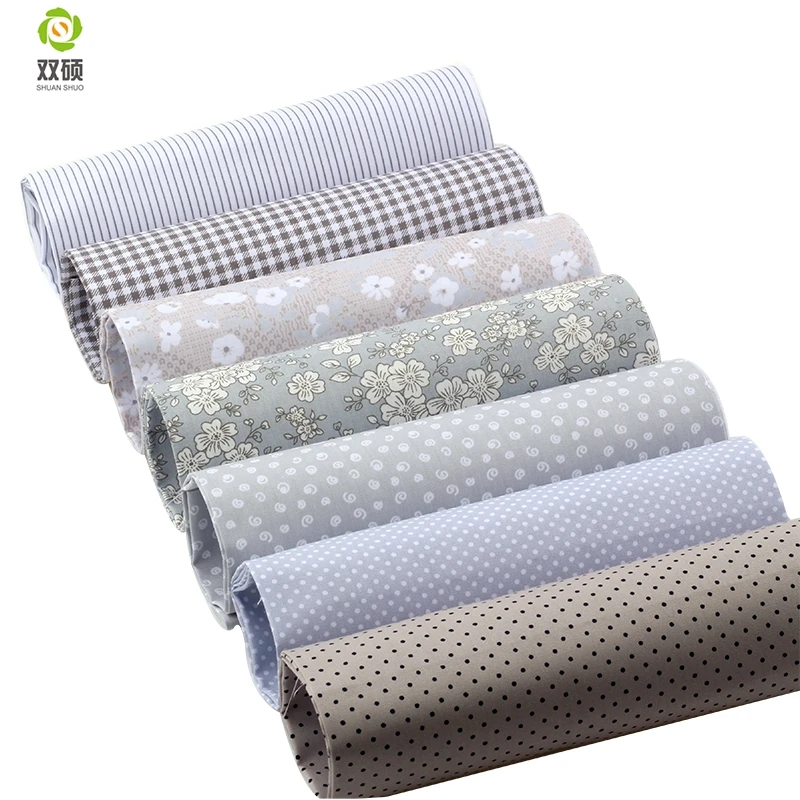Gray series Twill Cotton Fabric Patchwork Tissue Cloth Handmade DIY Quilting Sewing Textile Material Half Meter