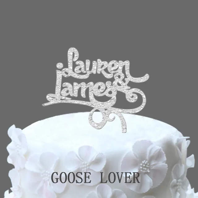 Personalize Two Name Wedding Cake Topper With Custom Name Funny