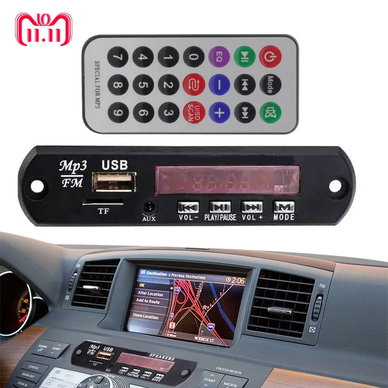 

Sikeo Bluetooth Speaker Decoder with Board Module v3.0+EDR Audio Module MP3 WMA Player MP3 w/TF Card Slot USB FM Remote Display