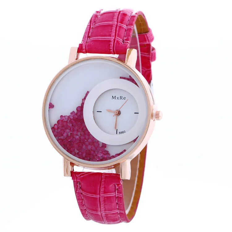 

2019 Fashion Leather Strap Women Rhinestone Wrist Watches Casual Women Dress Watches Crystal Solid Color Relogio Feminino ladies