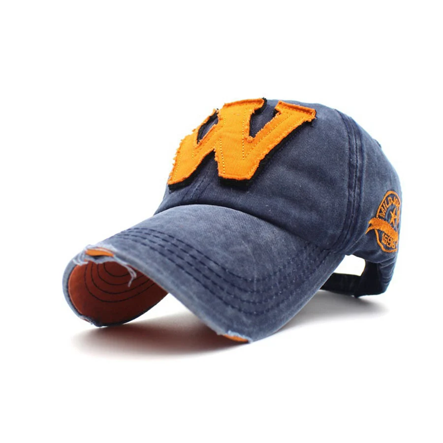

Hot Cotton Men Cap Embroidery W Women Baseball Caps Summer Autumn Washed Denim Hat for Unisex Fashion Winter Letter Hats Volume