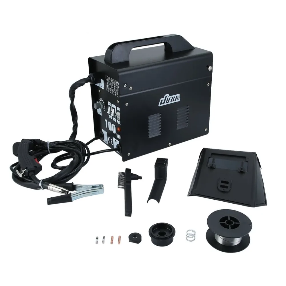 

Mig-100 Mig Weldering Equipment Portable Welding Machine No Gas Flux Core Wire 240V Professional Stable Efficient UK Plug Black