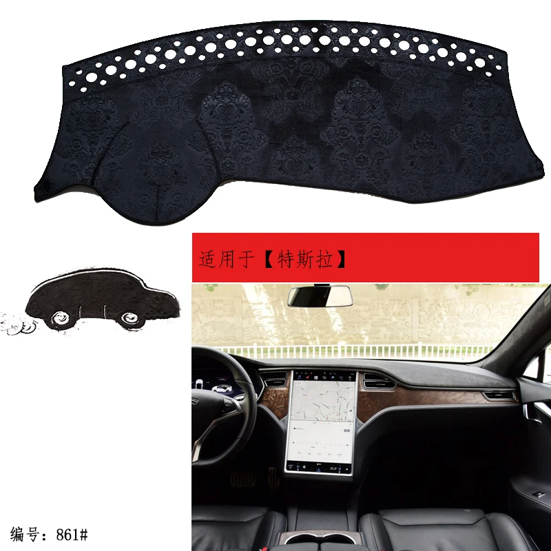 

TOMMIA For Tesla Dashboard Pad Cover Dash Mat Anti-Sun Velvet Instrument