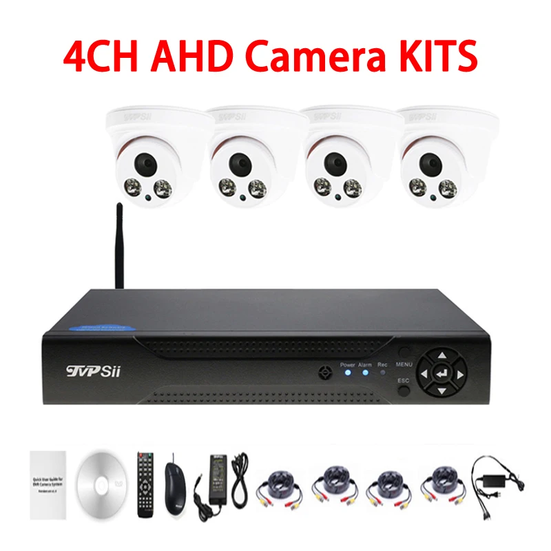 

Two Array infrared Led H.265 5mp Indoor 4CH 4 Channel WIFI AHD CCTV DVR Surveillance Security Camera Kits